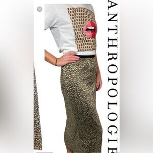 Anthropologie Maeve Anina Shimmer Midi Skirt